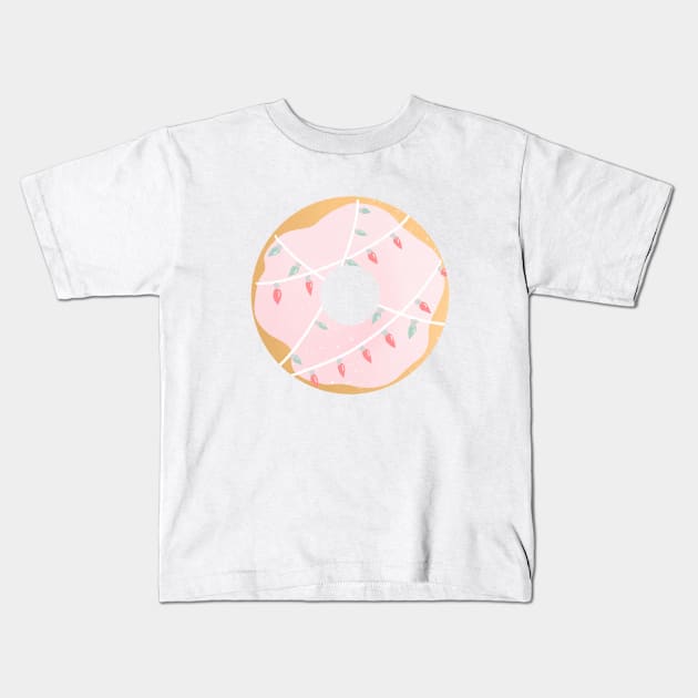 Pink christmas lights donut Kids T-Shirt by Home Cyn Home 